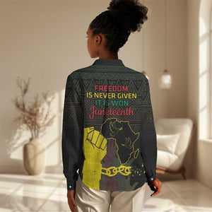 Juneteenth Freedom Day Women Casual Shirt 1865 Black Independence African Pattern LT14