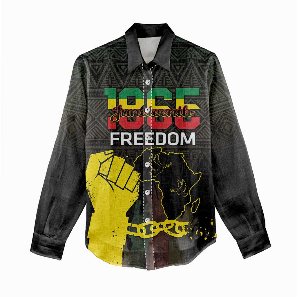 Juneteenth Freedom Day Women Casual Shirt 1865 Black Independence African Pattern LT14