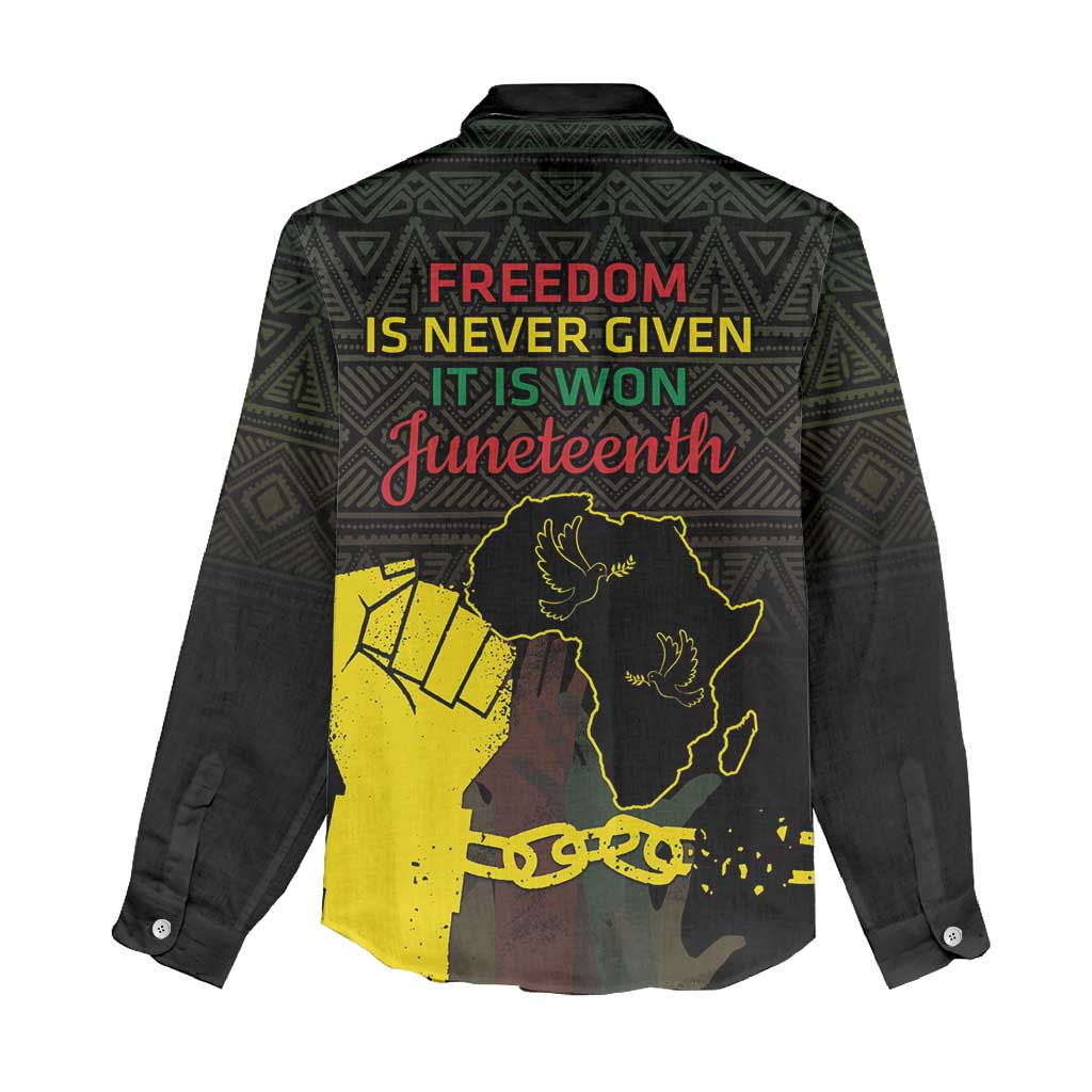 Juneteenth Freedom Day Women Casual Shirt 1865 Black Independence African Pattern LT14