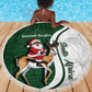 South Africa Christmas In July Beach Blanket Geseende Kersfees Springbok Black Santa