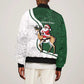 South Africa Christmas In July Bomber Jacket Geseende Kersfees Springbok Black Santa