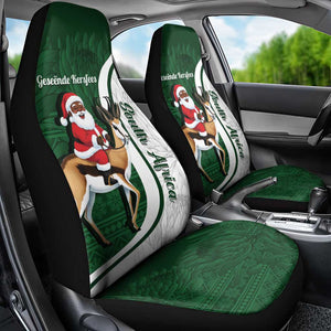South Africa Christmas In July Car Seat Cover Geseende Kersfees Springbok Black Santa