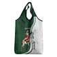 South Africa Christmas In July Grocery Bag Geseende Kersfees Springbok Black Santa