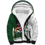 South Africa Christmas In July Sherpa Hoodie Geseende Kersfees Springbok Black Santa