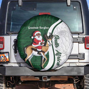 South Africa Christmas In July Spare Tire Cover Geseende Kersfees Springbok Black Santa