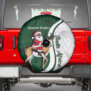 South Africa Christmas In July Spare Tire Cover Geseende Kersfees Springbok Black Santa