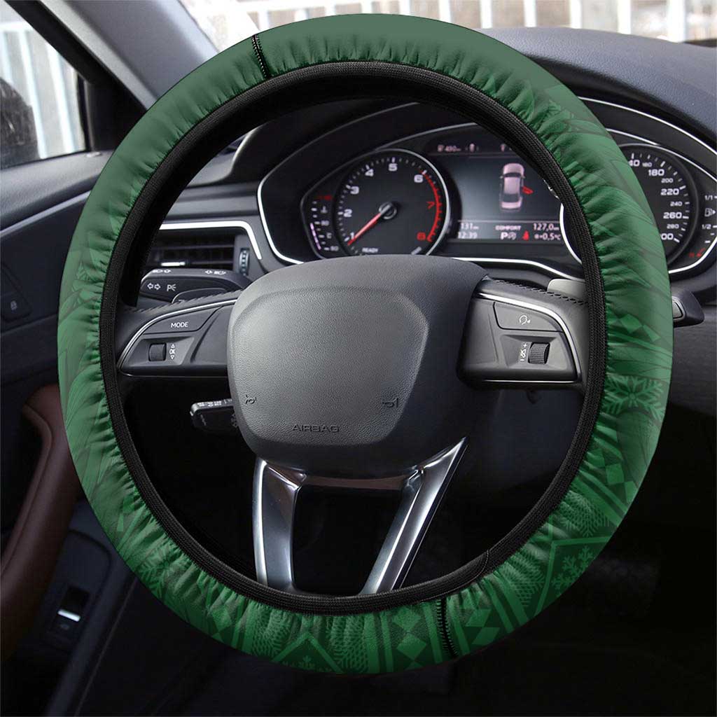 South Africa Christmas In July Steering Wheel Cover Geseende Kersfees Springbok Black Santa