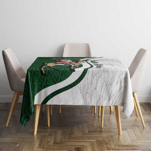 South Africa Christmas In July Tablecloth Geseende Kersfees Springbok Black Santa