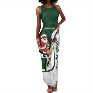 South Africa Christmas In July Tank Maxi Dress Geseende Kersfees Springbok Black Santa