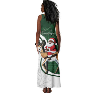 South Africa Christmas In July Tank Maxi Dress Geseende Kersfees Springbok Black Santa