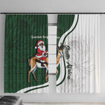 South Africa Christmas In July Window Curtain Geseende Kersfees Springbok Black Santa