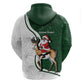 South Africa Christmas In July Zip Hoodie Geseende Kersfees Springbok Black Santa