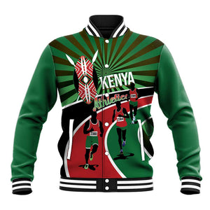 Afro Athletics Kenya Baseball Jacket Olono Maasai Shield Running Way - African Pride