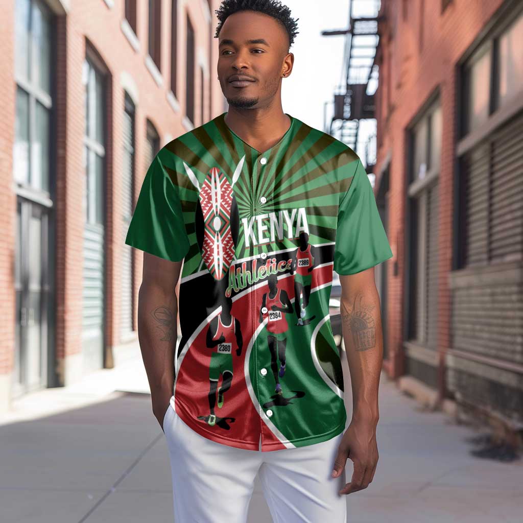 Afro Athletics Kenya Baseball Jersey Olono Maasai Shield Running Way - African Pride
