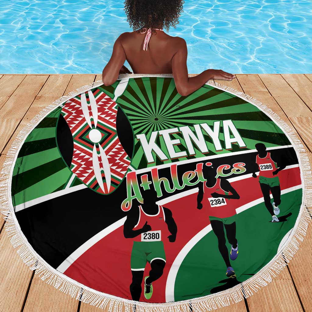 Afro Athletics Kenya Beach Blanket Olono Maasai Shield Running Way - African Pride