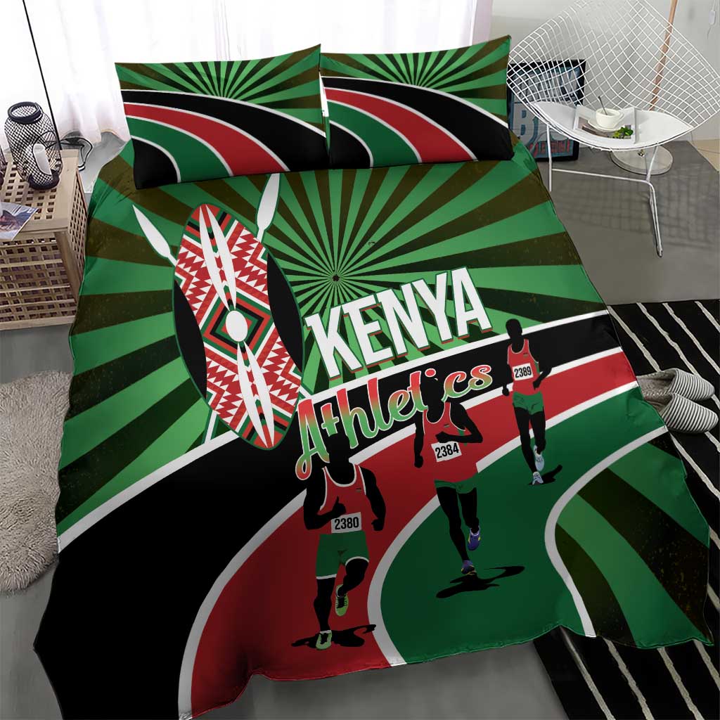Afro Athletics Kenya Bedding Set Olono Maasai Shield Running Way - African Pride