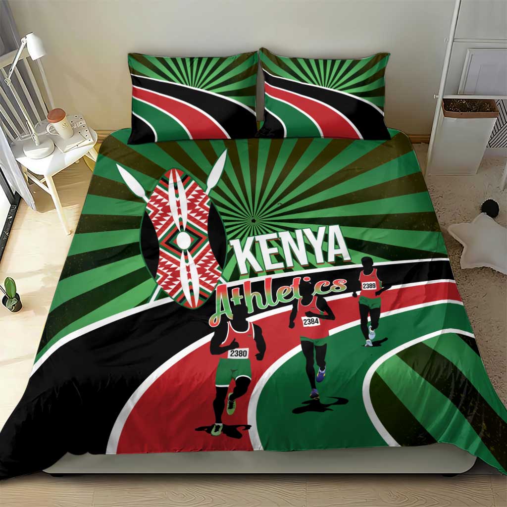 Afro Athletics Kenya Bedding Set Olono Maasai Shield Running Way - African Pride