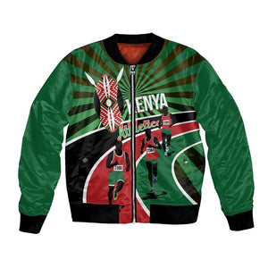 Afro Athletics Kenya Bomber Jacket Olono Maasai Shield Running Way - African Pride