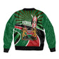 Afro Athletics Kenya Bomber Jacket Olono Maasai Shield Running Way - African Pride