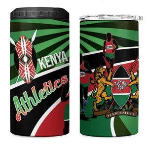 Afro Athletics Kenya 4 in 1 Can Cooler Tumbler Olono Maasai Shield Running Way - African Pride