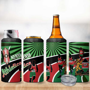 Afro Athletics Kenya 4 in 1 Can Cooler Tumbler Olono Maasai Shield Running Way - African Pride
