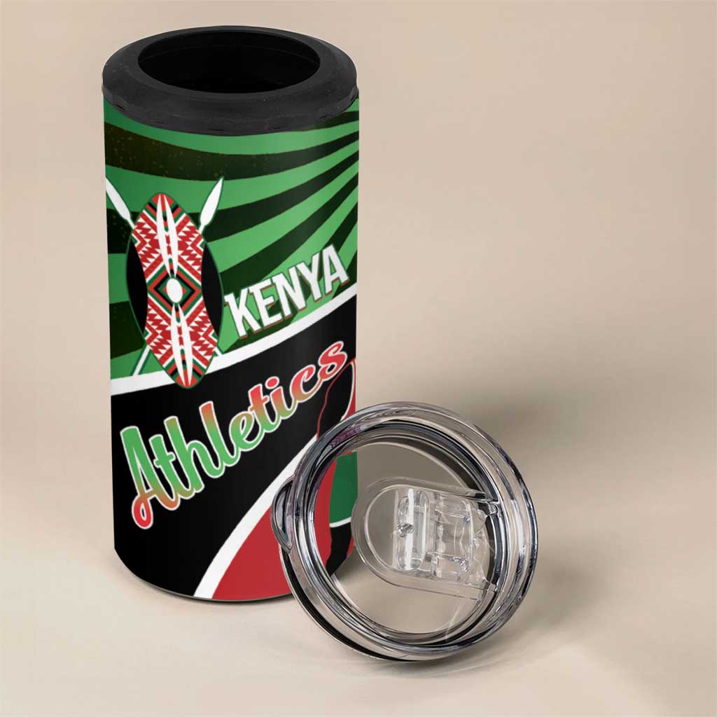 Afro Athletics Kenya 4 in 1 Can Cooler Tumbler Olono Maasai Shield Running Way - African Pride