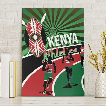 Afro Athletics Kenya Canvas Wall Art Olono Maasai Shield Running Way - African Pride