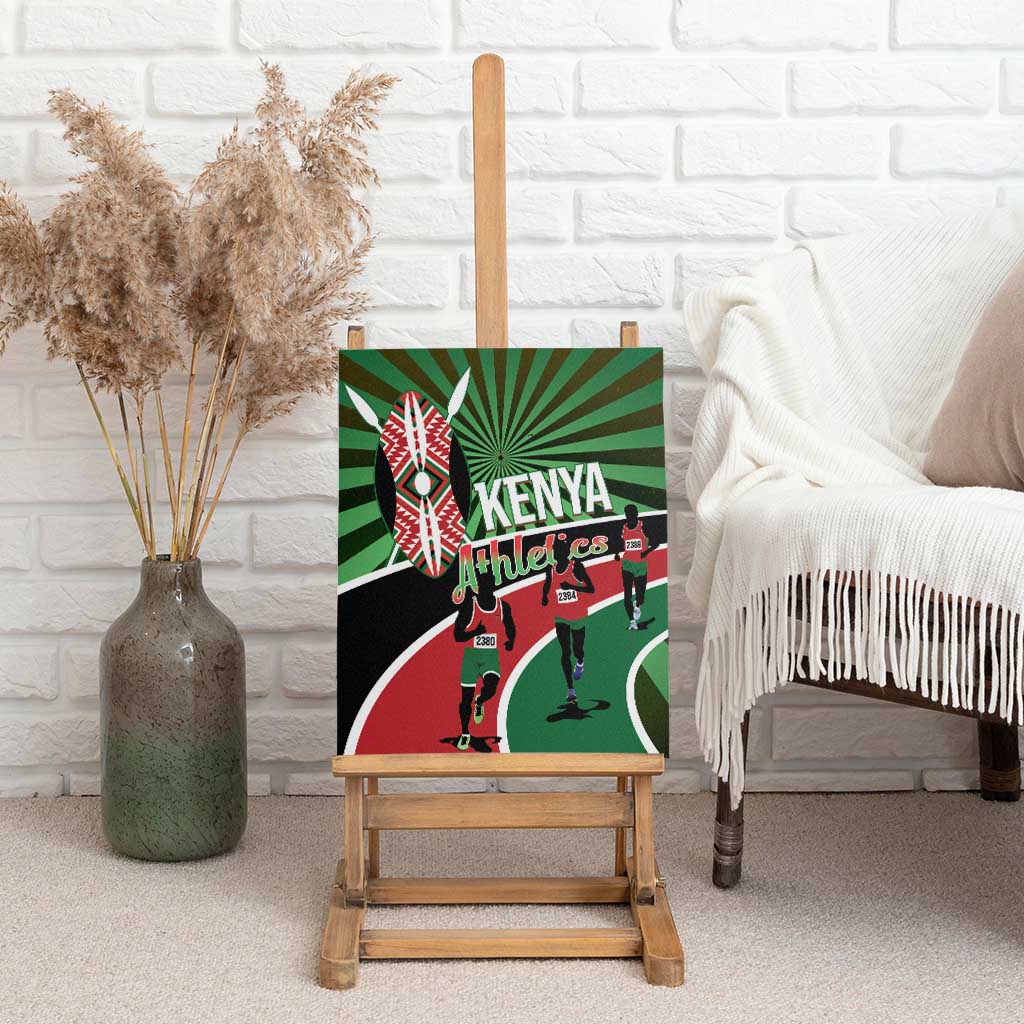 Afro Athletics Kenya Canvas Wall Art Olono Maasai Shield Running Way - African Pride