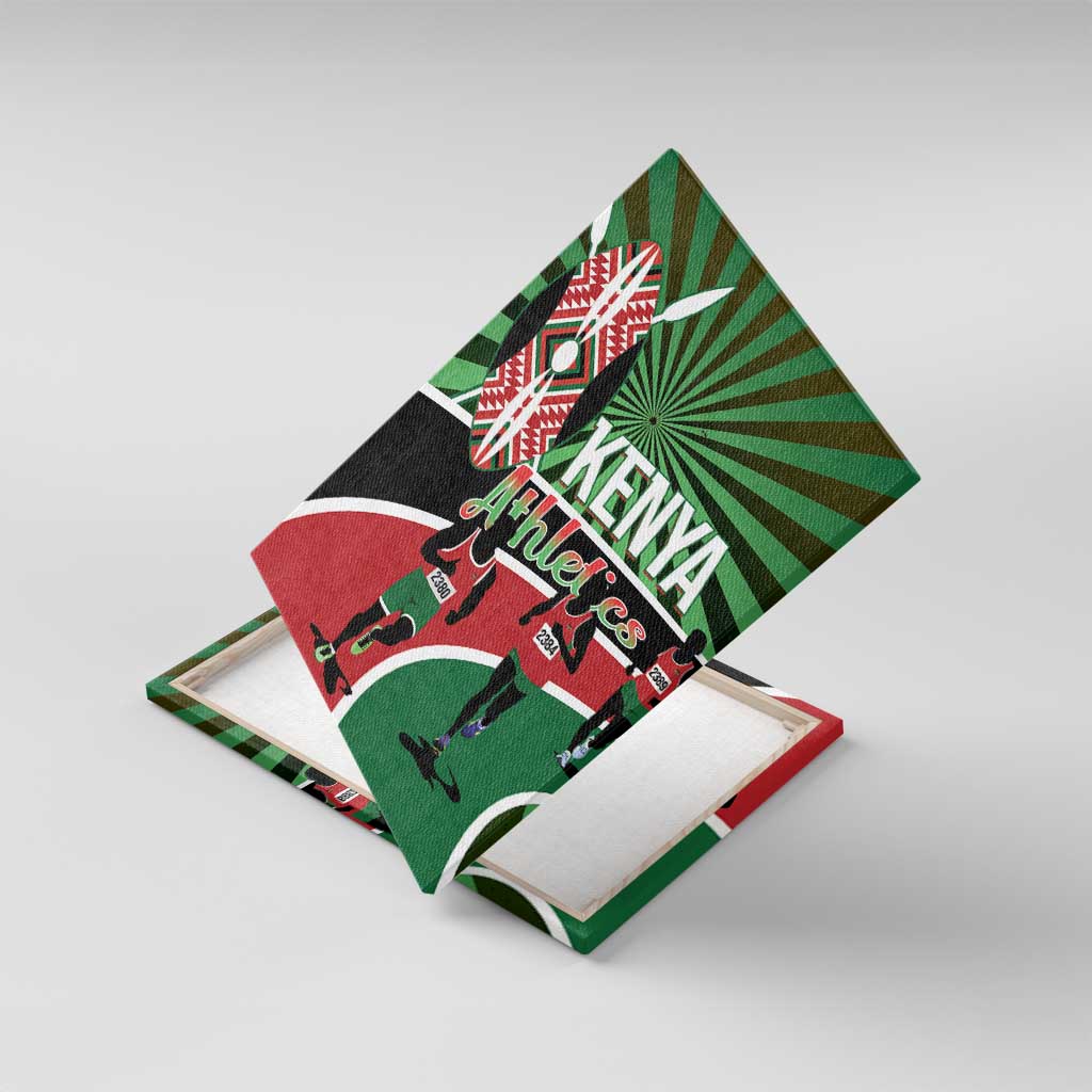 Afro Athletics Kenya Canvas Wall Art Olono Maasai Shield Running Way - African Pride