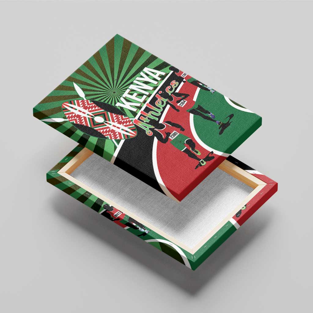 Afro Athletics Kenya Canvas Wall Art Olono Maasai Shield Running Way - African Pride