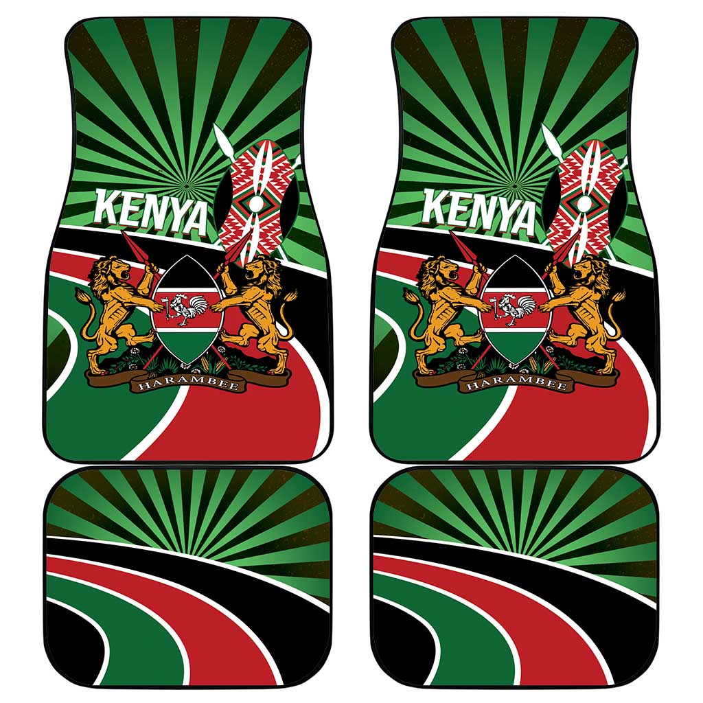 Afro Athletics Kenya Car Mats Olono Maasai Shield Running Way - African Pride