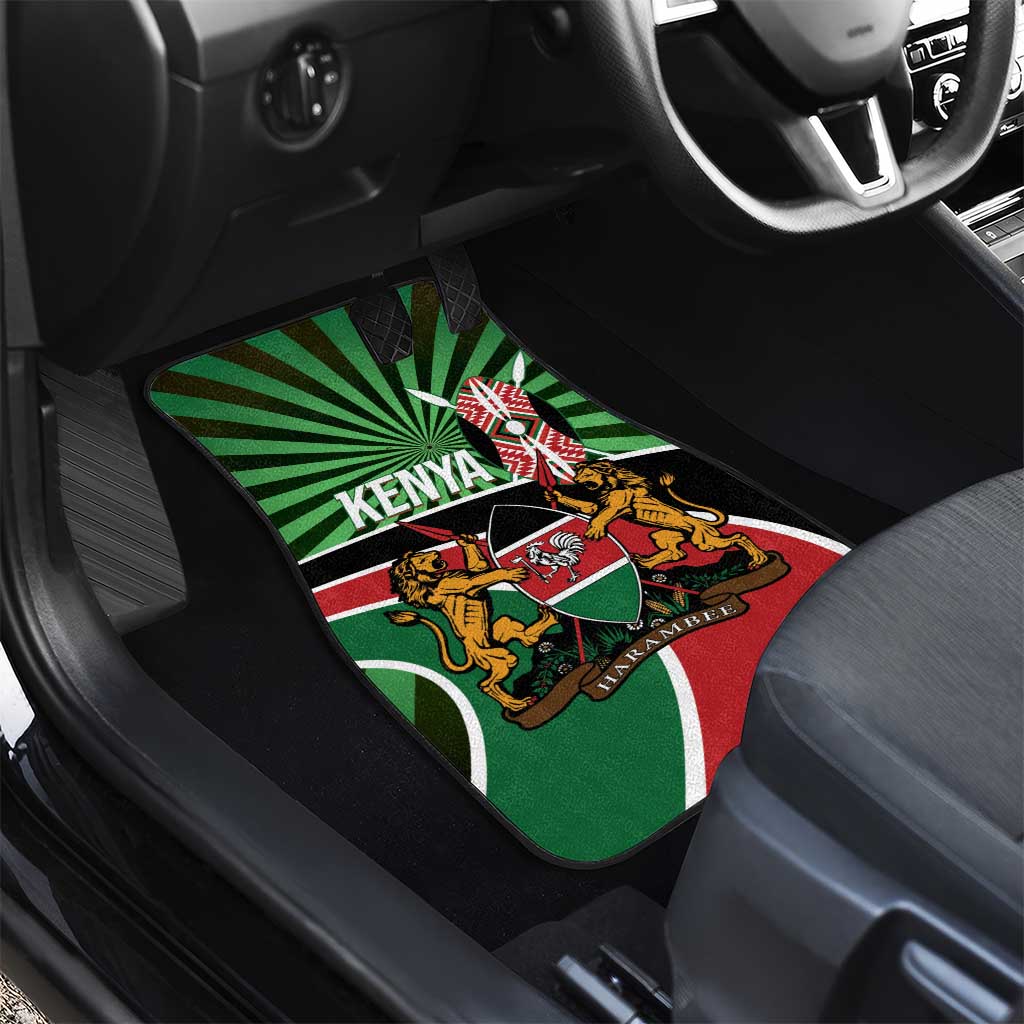 Afro Athletics Kenya Car Mats Olono Maasai Shield Running Way - African Pride