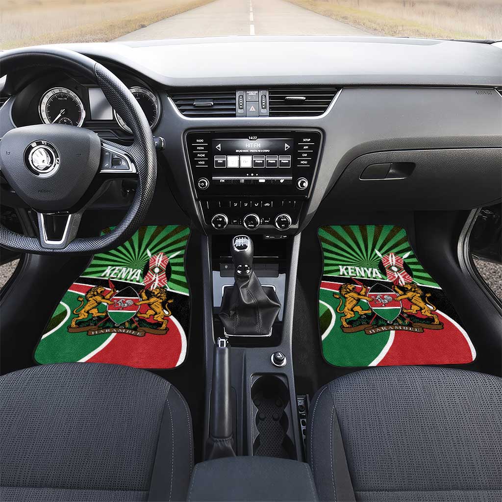 Afro Athletics Kenya Car Mats Olono Maasai Shield Running Way - African Pride
