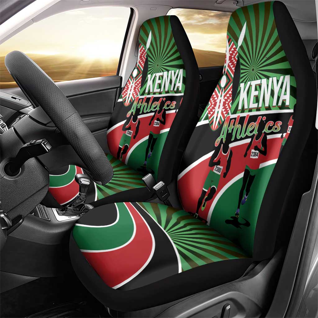 Afro Athletics Kenya Car Seat Cover Olono Maasai Shield Running Way - African Pride
