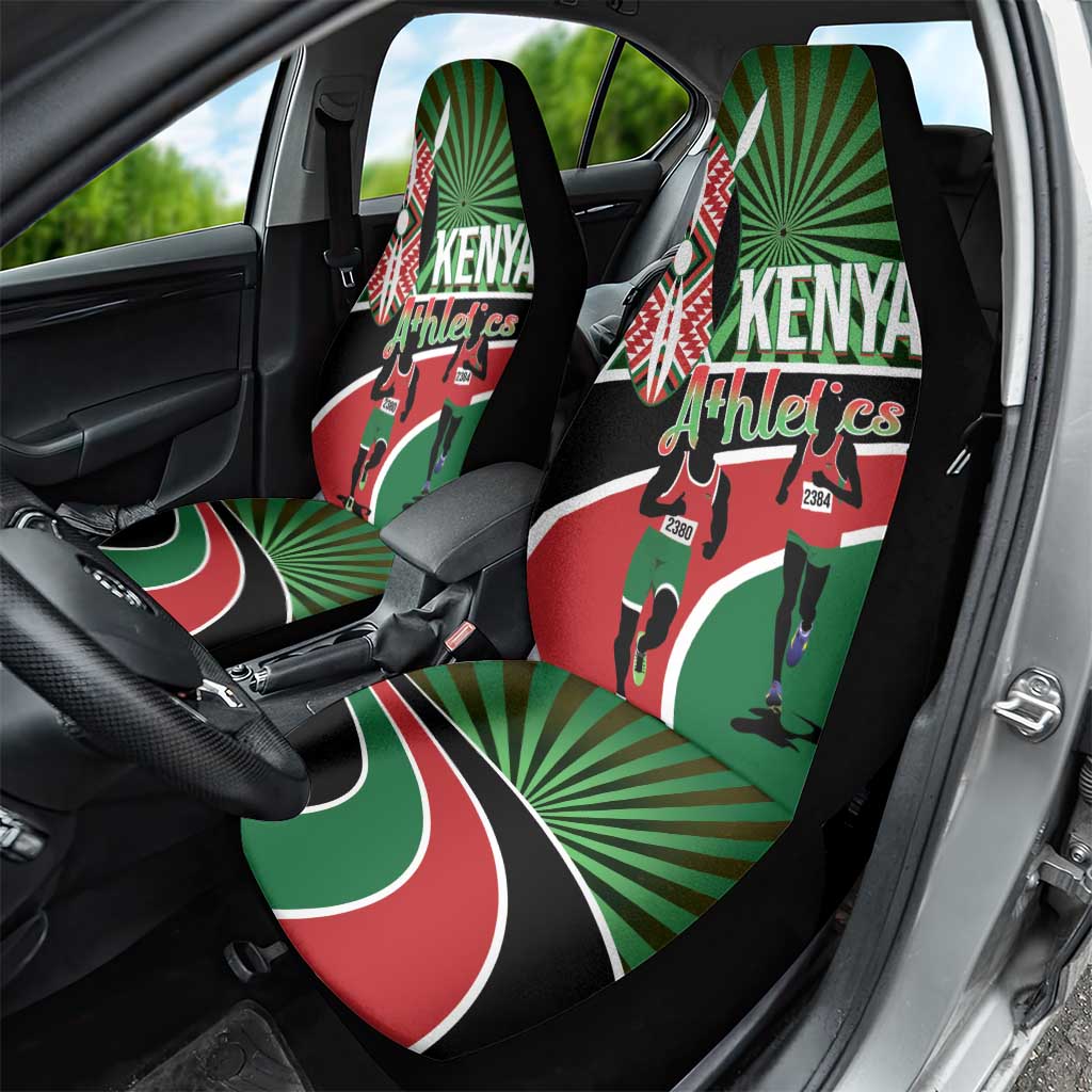 Afro Athletics Kenya Car Seat Cover Olono Maasai Shield Running Way - African Pride