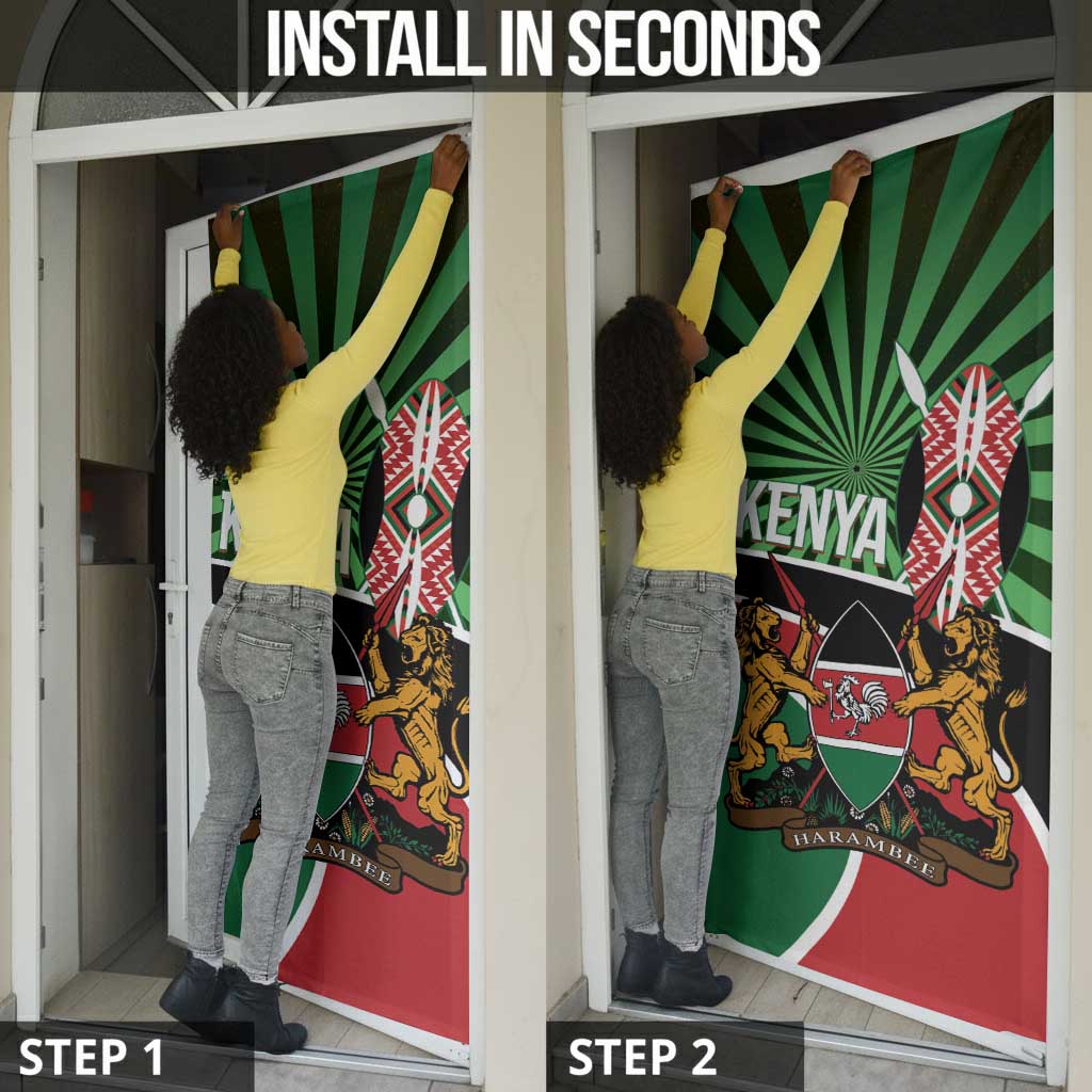 Athletics Kenya Door Cover Maasai Shield Running Way