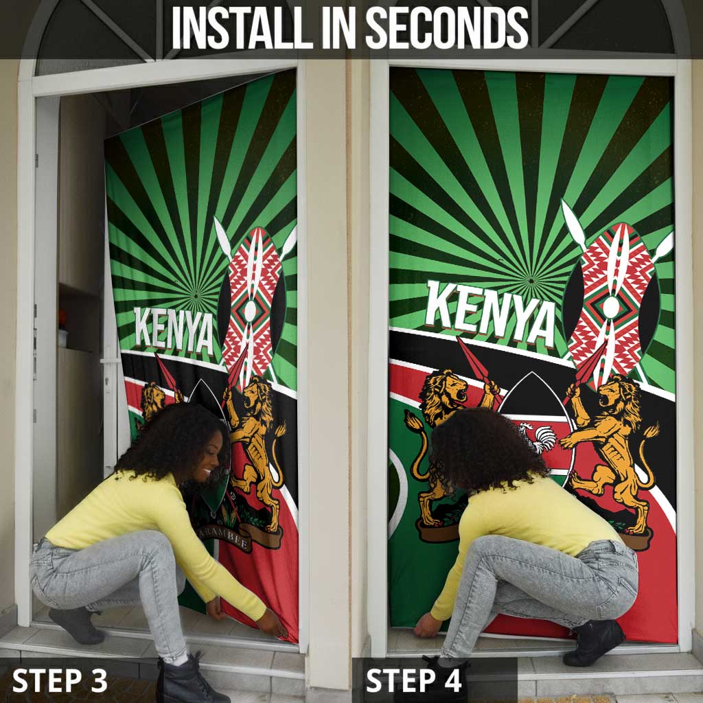 Athletics Kenya Door Cover Maasai Shield Running Way