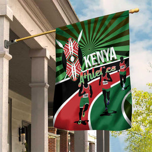 Afro Athletics Kenya Garden Flag Olono Maasai Shield Running Way - African Pride