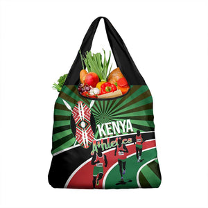 Afro Athletics Kenya Grocery Bag Olono Maasai Shield Running Way - African Pride
