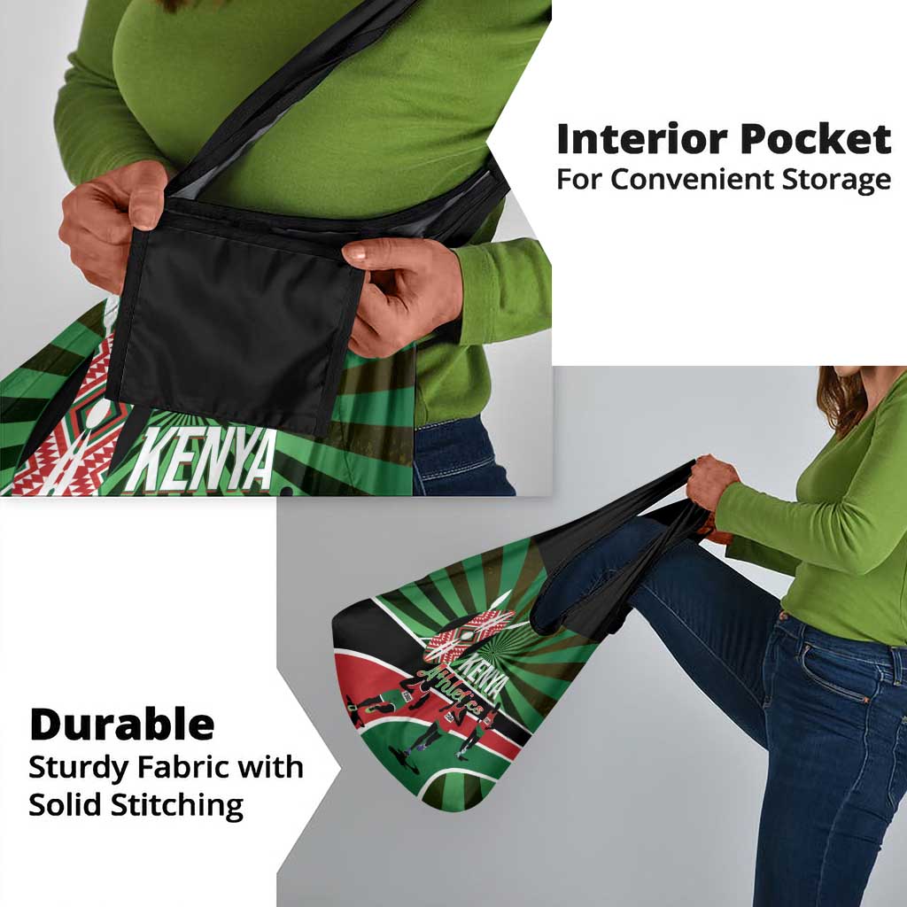 Afro Athletics Kenya Grocery Bag Olono Maasai Shield Running Way - African Pride