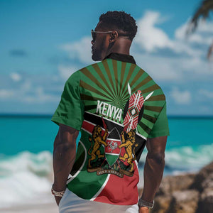 Afro Athletics Kenya Hawaiian Shirt Olono Maasai Shield Running Way - African Pride