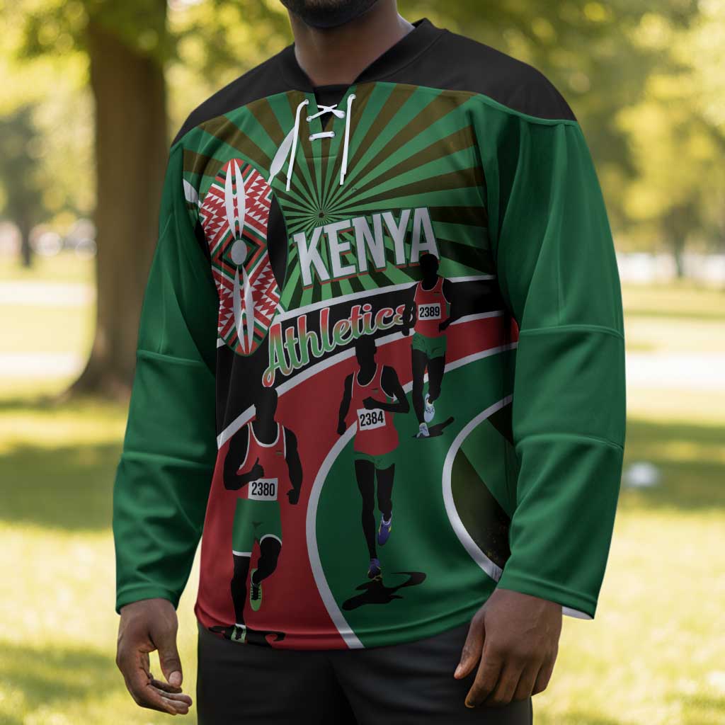 Athletics Kenya Hockey Jersey Maasai Shield Running Way