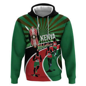 Afro Athletics Kenya Hoodie Olono Maasai Shield Running Way - African Pride