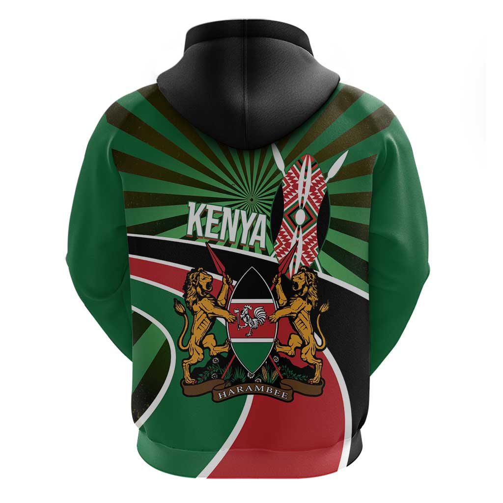 Afro Athletics Kenya Hoodie Olono Maasai Shield Running Way - African Pride