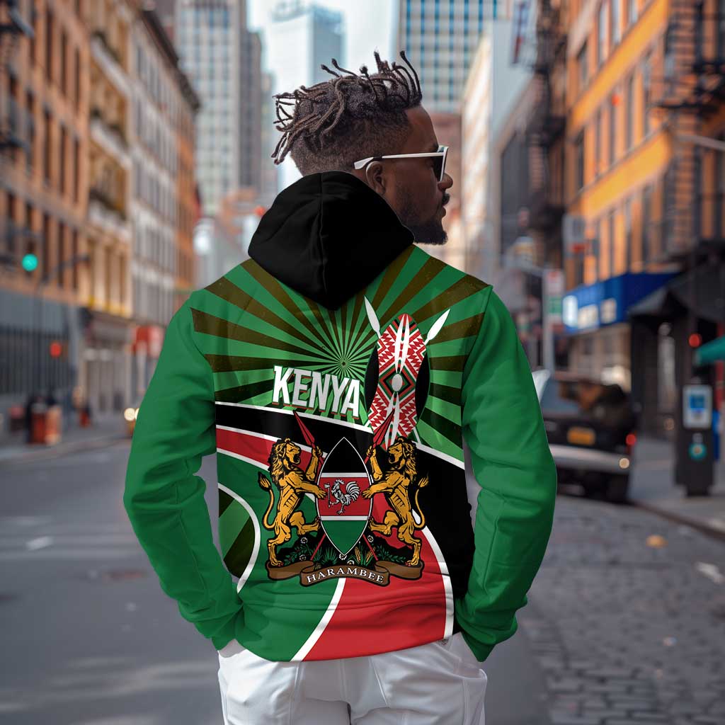 Afro Athletics Kenya Hoodie Olono Maasai Shield Running Way - African Pride