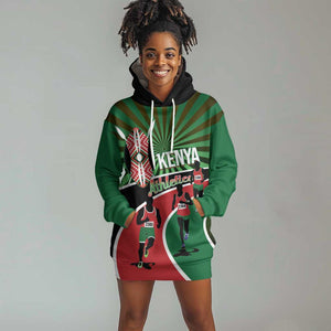 Afro Athletics Kenya Hoodie Dress Olono Maasai Shield Running Way - African Pride