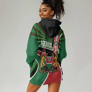 Afro Athletics Kenya Hoodie Dress Olono Maasai Shield Running Way - African Pride