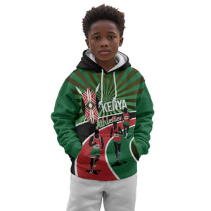 Afro Athletics Kenya Kid Hoodie Olono Maasai Shield Running Way - African Pride