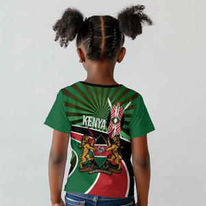 Afro Athletics Kenya Kid T shirt Olono Maasai Shield Running Way - African Pride