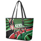 Afro Athletics Kenya Leather Tote Bag Olono Maasai Shield Running Way - African Pride